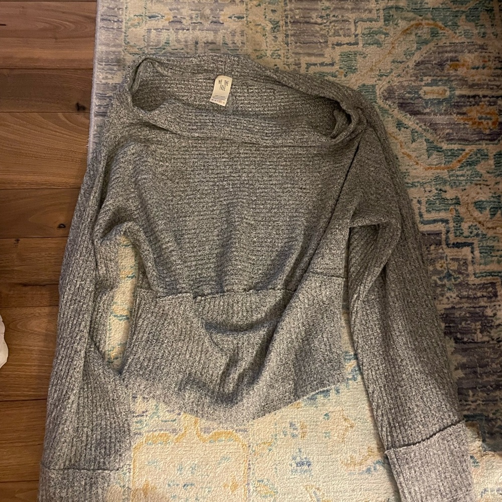 Free people grey off the shoulder sweater